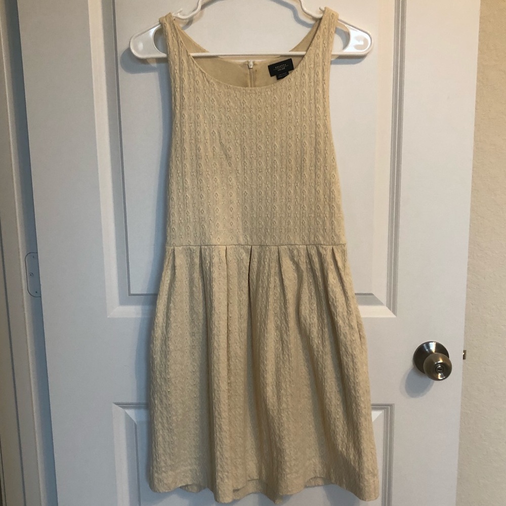 Anthropologie Cream Sleeveless Dress